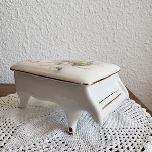 #Vtg Italy Firenze Handpainted Perugina Porcelain Grandpiano Jewelry Trinket Box